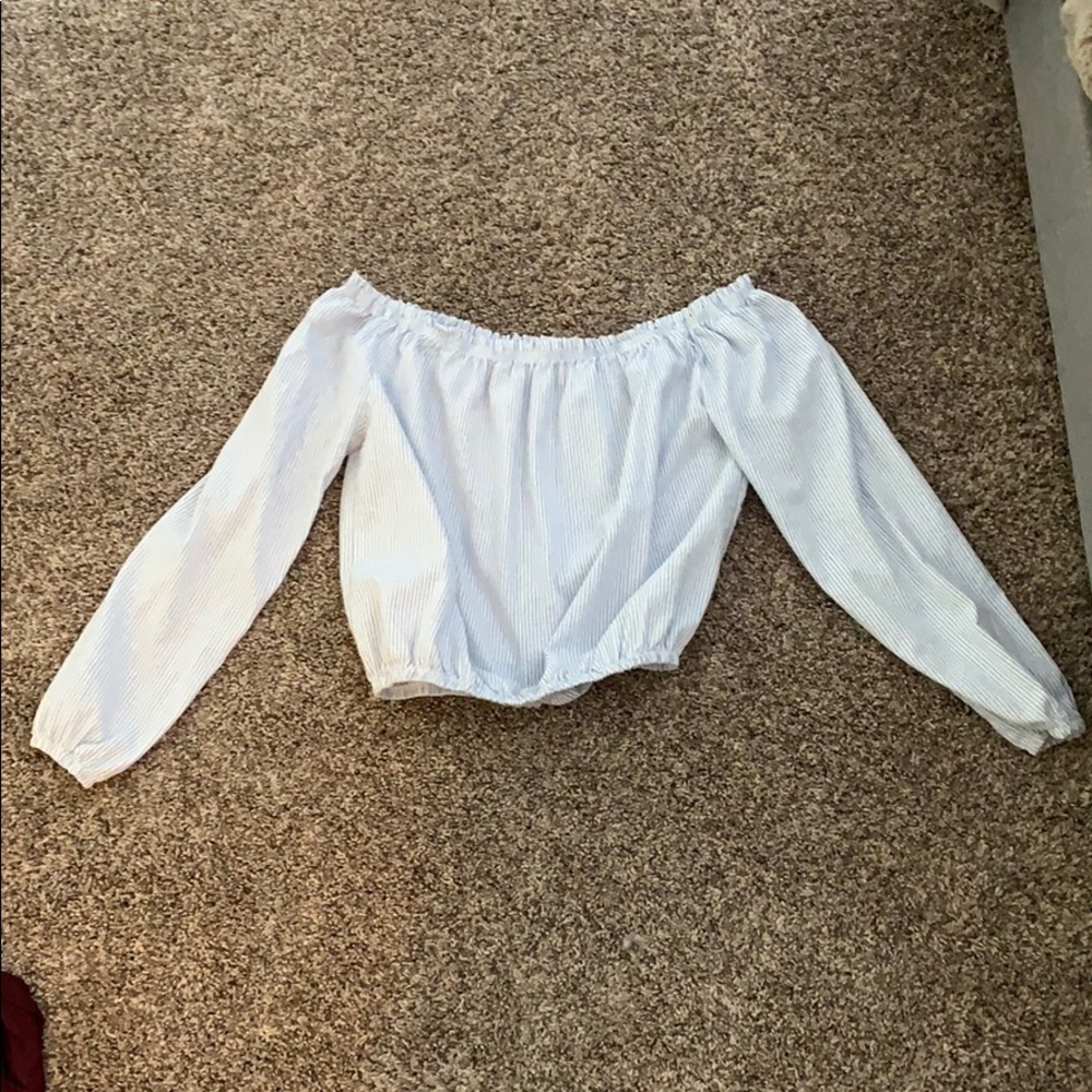 Striped off the shoulder shirt